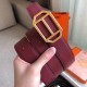 Hermes Pad Reversible Belt In Ruby/Brown Epsom Leather