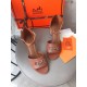 Hermes Viaggio 60MM Sandals In Brown Leather