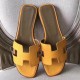 Hermes Oran Sandals In Jaune Epsom Leather