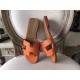 Hermes Oran Sandals In Orange Epsom Leather