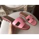 Hermes Oran Sandals In Pink Epsom Leather