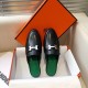 Hermes Trocadero Mules In Black Goatskin