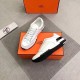 Hermes Trail Sneakers In White Calfskin