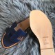 Hermes Oran Sandals In Navy Swift Leather