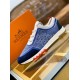 Hermes Blue Addict Sneakers In Bicolor Knit