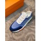 Hermes Blue Addict Sneakers In Bicolor Knit