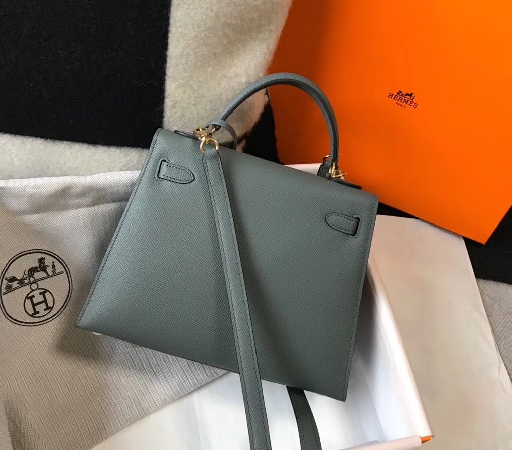 Hermes Vert Amande Epsom Kelly 25cm Sellier Bag GHW