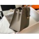 Hermes Gris Asphalt Epsom Kelly 25cm Sellier Bag GHW