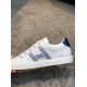 Hermes Avantage Sneakers In White/Blue Calfskin