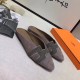 Hermes Khaki Crystal Roxane Mule