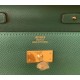 Hermes Kelly Classique To Go Wallet In Malachite Epsom Calfskin