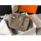 Hermes Birkin 25cm Bag In Taupe Clemence Leather