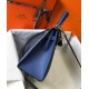 Hermes Kelly 25cm Sellier Bag In Agate Blue Epsom Leather