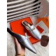 Hermes Oz Mules In Silver Metallic Calfskin