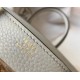 Hermes Pearl Grey Clemence Birkin 30cm Bag GHW