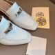 Hermes Blossom Mules In White Goatskin