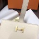 Hermes Bearn Compact Wallet In White Epsom Leather