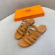 Hermes Camelia Sandals In Brown Calfskin