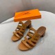 Hermes Celena Sandals 5MM In Brown Calfskin