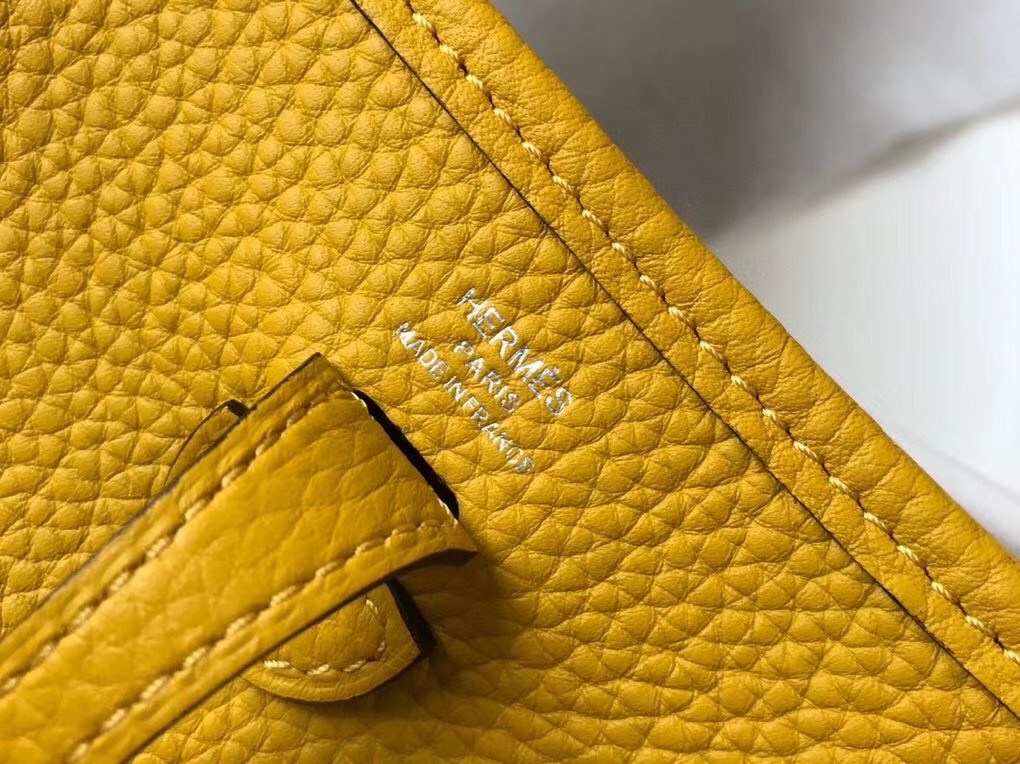 Hermes Evelyne III TPM Bag In Yellow Clemence Leather