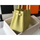 Hermes Jaune Poussin Clemence Birkin 30cm Bag