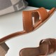 Hermes Oasis Sandals In Gold Swift Leather