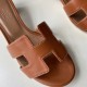 Hermes Oasis Sandals In Gold Swift Leather