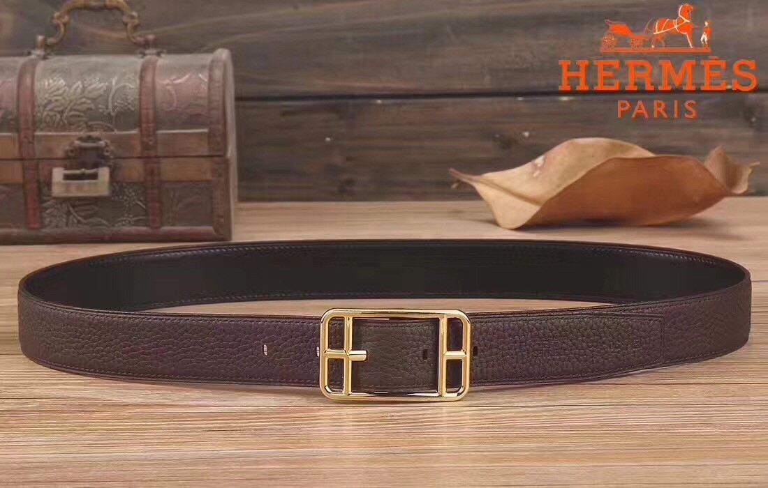 Hermes Chocolate Cape Cod 32 Reversible Belt