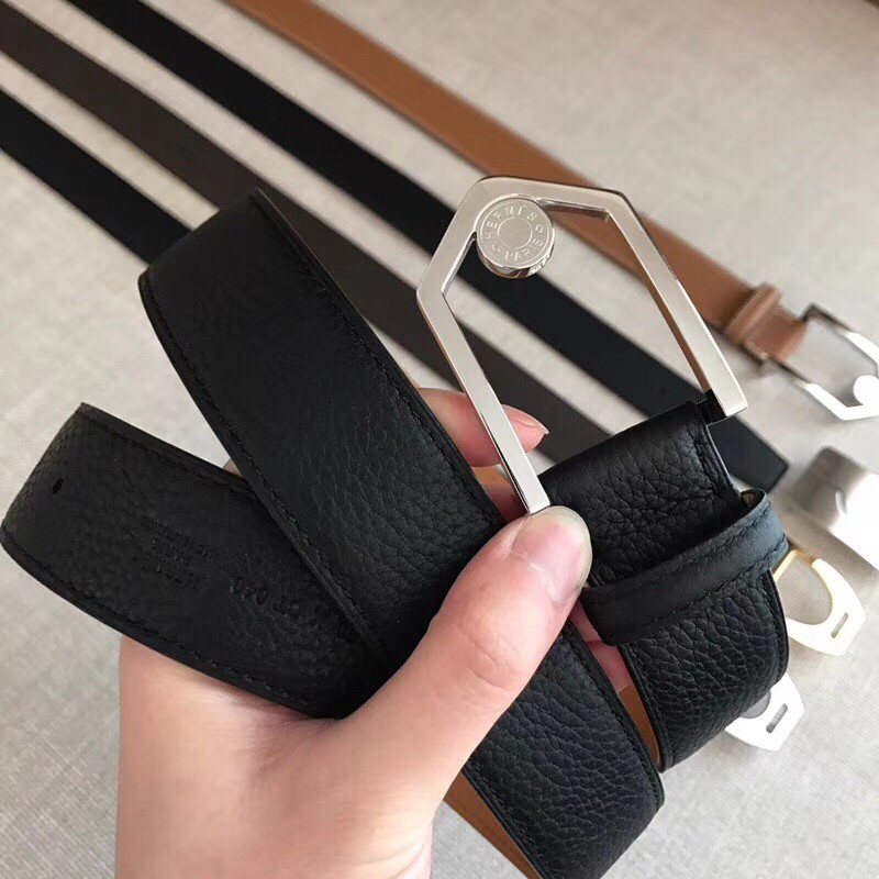 Hermes Black Licol 40 MM Reversible Leather Belt