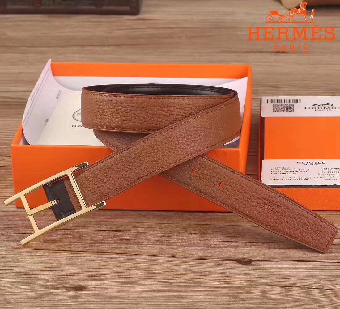 Hermes Quentin 32 MM Brown Reversible Belt