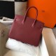 Hermes Bordeaux Clemence Birkin 30cm Bag