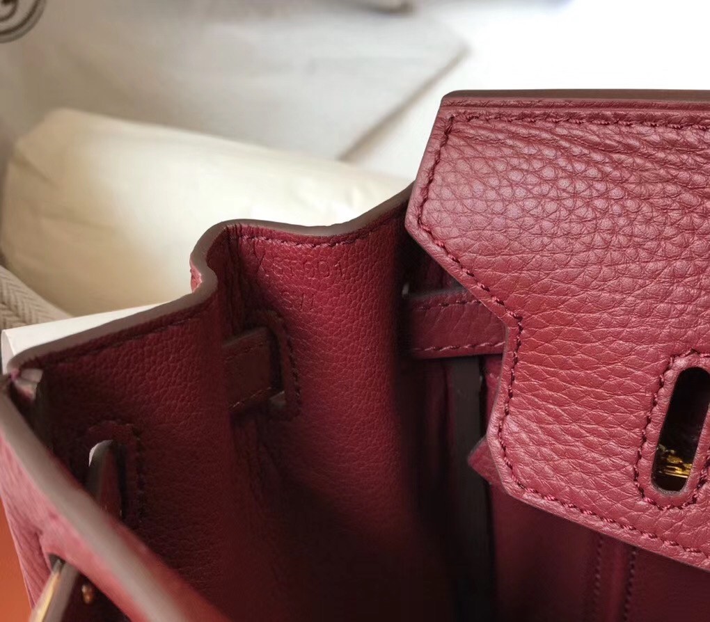 Hermes Bordeaux Clemence Birkin 30cm Bag