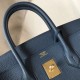 Hermes Blue Agate Clemence Birkin 30cm Bag