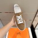 Hermes Men's Get Sneakers in Beige Suede Leather