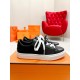 Hermes Men's Day Sneakers in Black Leather