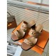 Hermes Gaby Sandals 60mm in Brown Nappa Leather