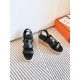 Hermes Havane 30 Sandals in Black Calfskin Leather