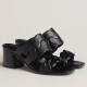 Hermes Gaby Sandals 60mm in Black Nappa Leather