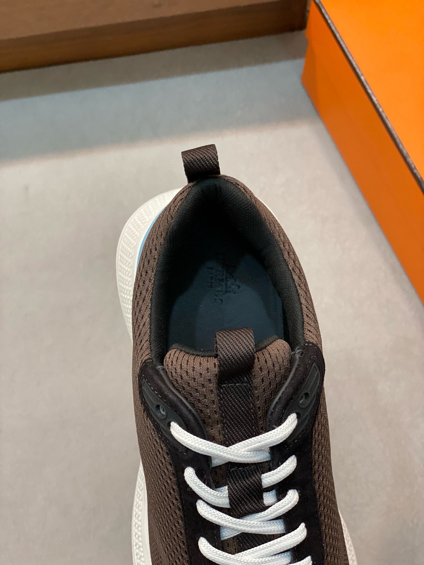 Hermes Heros Sneakers in Black Knit and Black Suede