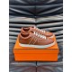 Hermes Boomerang Sneakers In Brown Epsom Calfskin