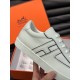 Hermes Boomerang Sneakers In White Epsom Calfskin