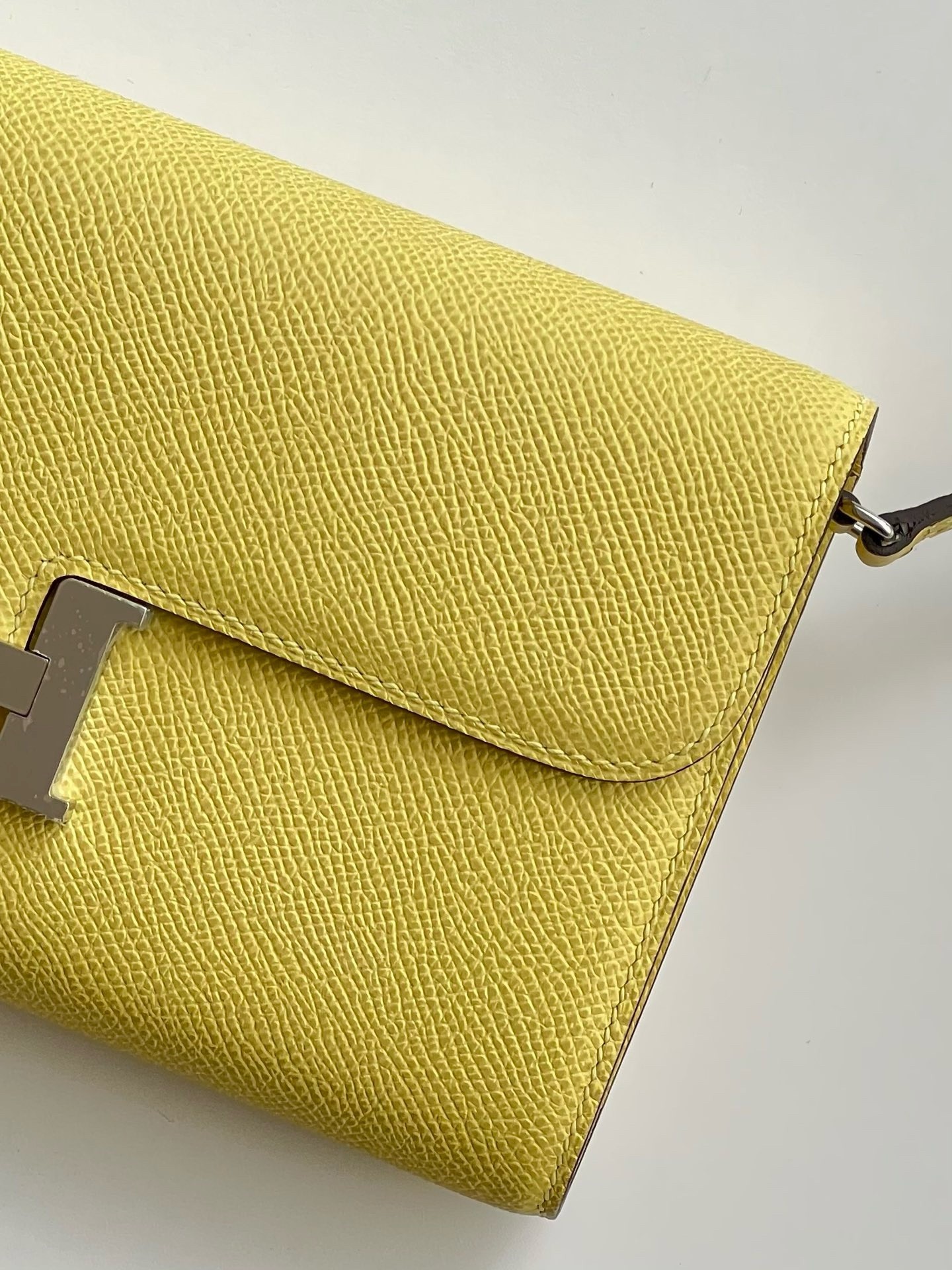 Hermes Constance To Go Wallet in Jaune Poussin Epsom Calfskin