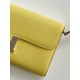 Hermes Constance To Go Wallet in Jaune Poussin Epsom Calfskin