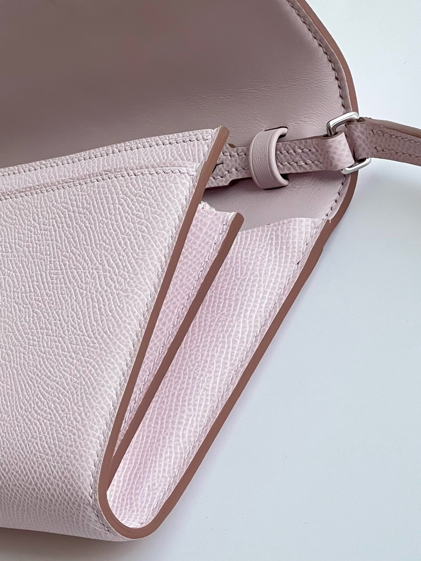 Hermes Constance To Go Wallet in Mauve Pale Epsom Calfskin