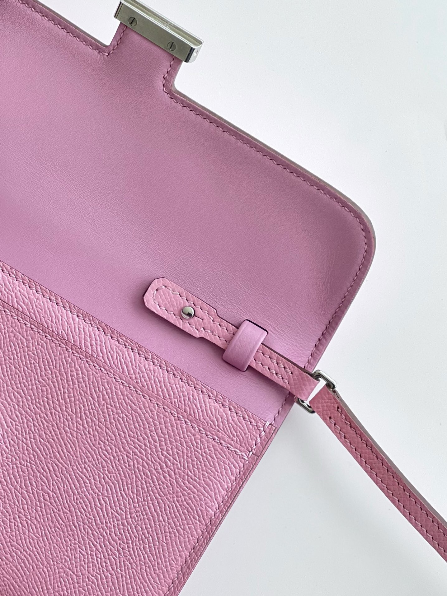 Hermes Constance To Go Wallet in Mauve Sylvestre Epsom Calfskin