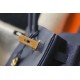 Hermes Navy Blue Clemence Birkin 35cm Bag