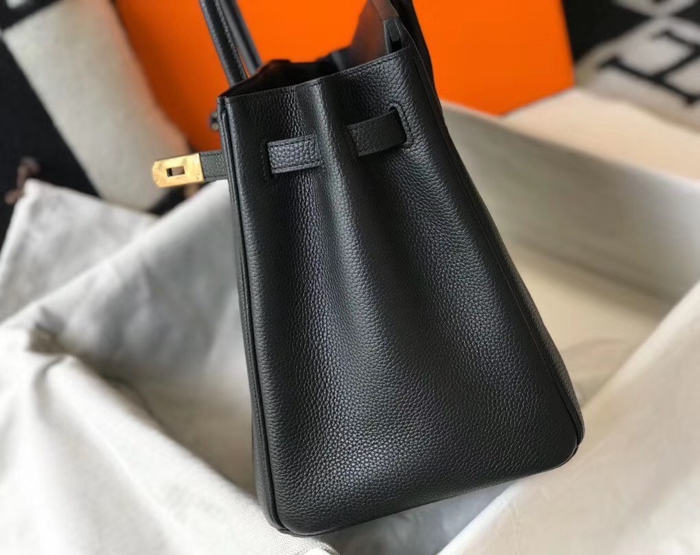 Hermes Black Clemence Birkin 35cm Bag