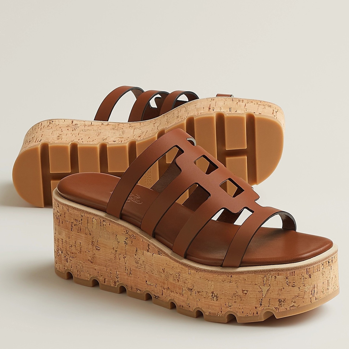 Hermes Isabella 30 Sandals in Brown Calfskin