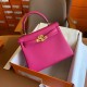 Hermes Kelly Retourne 25 Handmade Bag In Rose Purple Clemence Leather