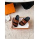 Hermes Men's Jackson Sandal in Brown Suede Leather